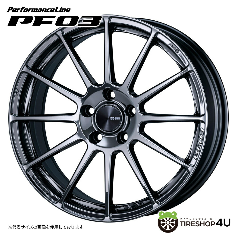 【最大P15倍】18インチ ENKEI Performance Line PF03 18x7.5J 5/114.3 +48 SBKエンケイ パフォーマンスライン新品アルミホイール1本価格 [4本購入で送料無料]｜TIRE SHOP 4U 店