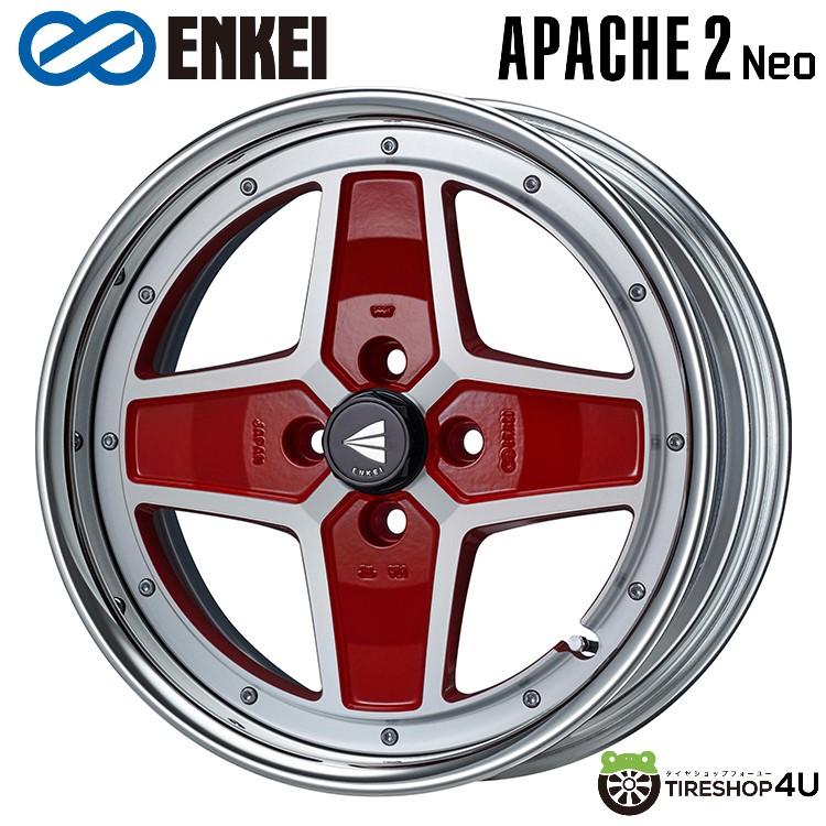 【最大P25倍】17インチ ENKEI NeoClassic APACHE2 Neo 17x8.5J 4/100 +8 Machining Red《Hi-disk》 エンケイ ネオクラシック アパッチ2 ネオ マシニングレッド 新品アルミホイール1本価格 [4本購入で送料無料]