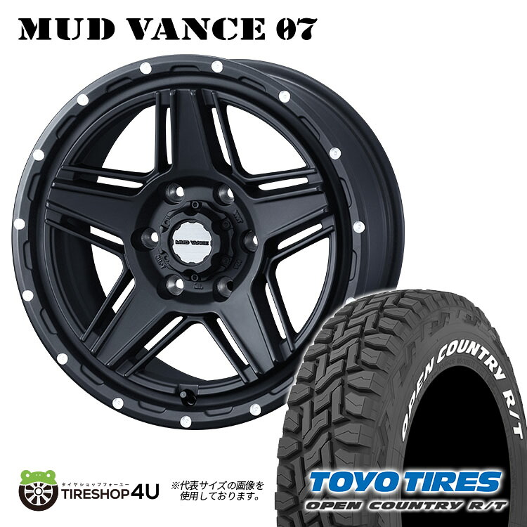 MUD VANCE 07 16X6.5J 6/139.7 +38 フルマットブラック TOYO OPEN COUNTRY R/T 215/65R16 109/107Q ホワイトレター 新品 タイヤホイールセット 4本価格 16インチ ハイエース 200系 バン ウェッズ マッドヴァンス トーヨー オープンカントリー RT 取付対象｜TIRE SHOP 4U 店