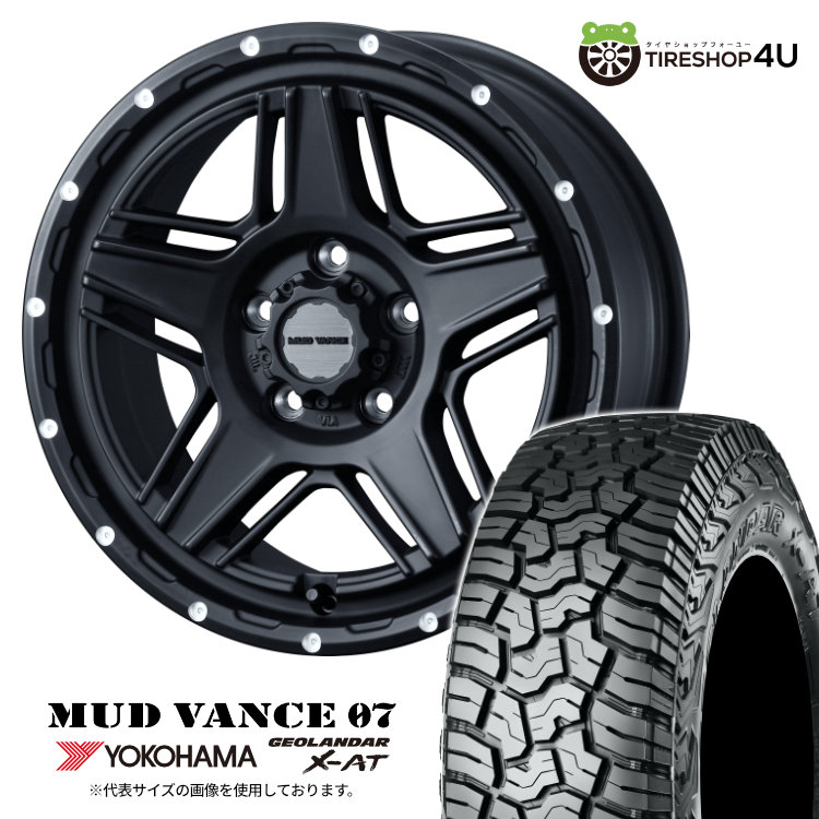 【取付対象】 WEDS MUD VANCE 07 17×7J 5/114.3 40 FMB フルマットブラック YOKOHAMA GEOLANDAR X-AT G016 245/65R17 105/102Q LT OWL サマータイヤホイール 4本セット 17インチ マッドヴァンス MUDVANCE07 ヨコハマ ジオランダー アウトラインホワイトレター RAV4