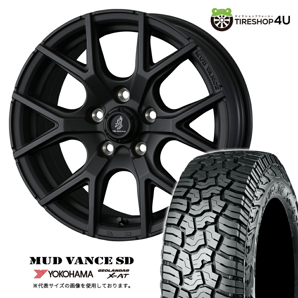 WEDS MUD VANCE SD 16×7.0J 5/114.3 + 35 フルマットブラック YOKOHAMA GEOLANDAR X-AT G016 215/70R16 100/97Q LT BL サマータイヤホイール 4本セット 16インチ マッドヴァンス MUDVANCESD ヨコハマ ジオランダー 【 デリカD5 など】