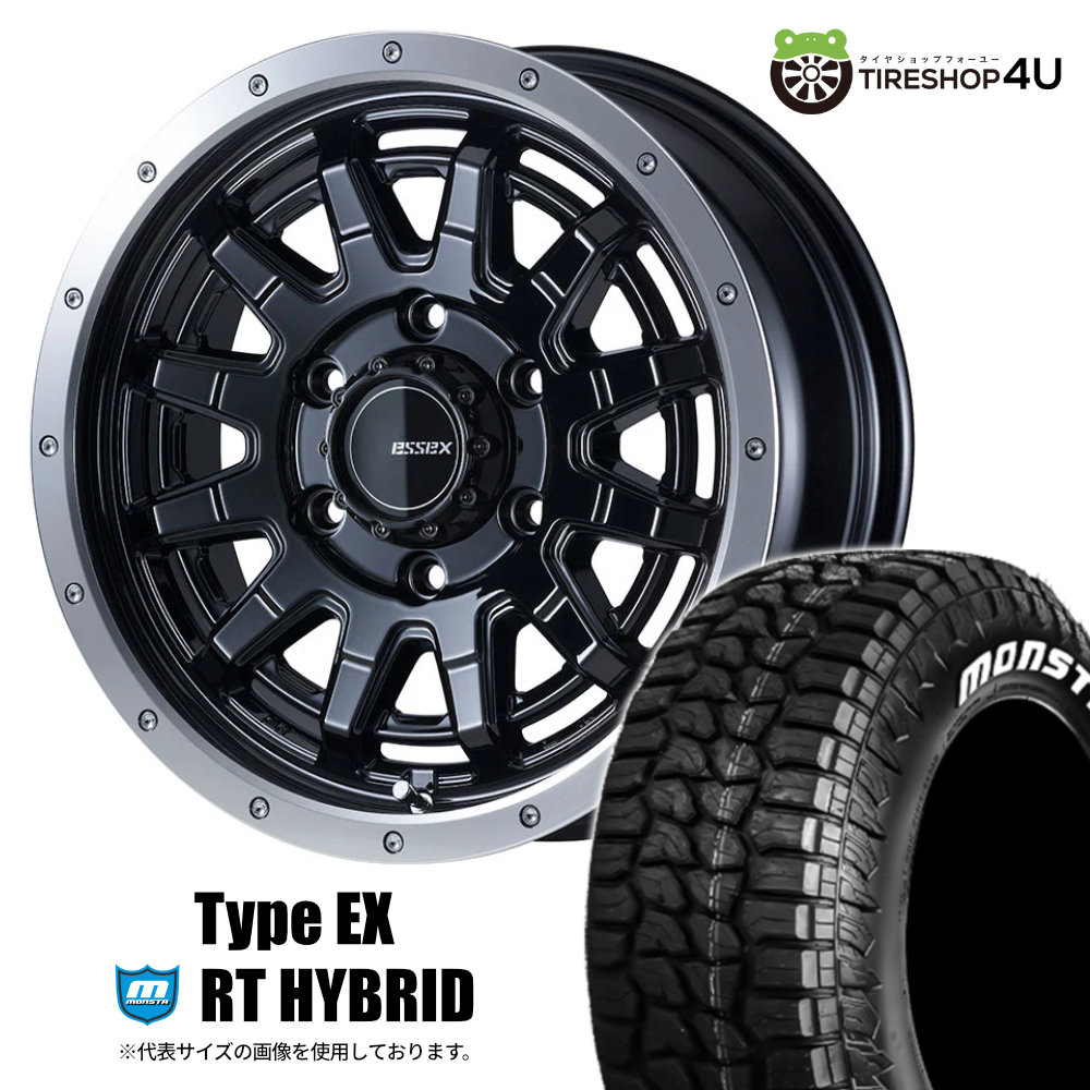 取付対象 ESSEX Type EX ESSEX-EX-16 16X6.5J 6/139.7 +38 ブラック BK JWL-T MONSTA RT HYBRID 215/65R16 109/107Q C ホワイトレター 新品 タイヤホイール 4本セット 16インチ エセックス タイプEX 1PC モンスタ RT ハイブリッド ハイエース 200系 バン用 106,650円