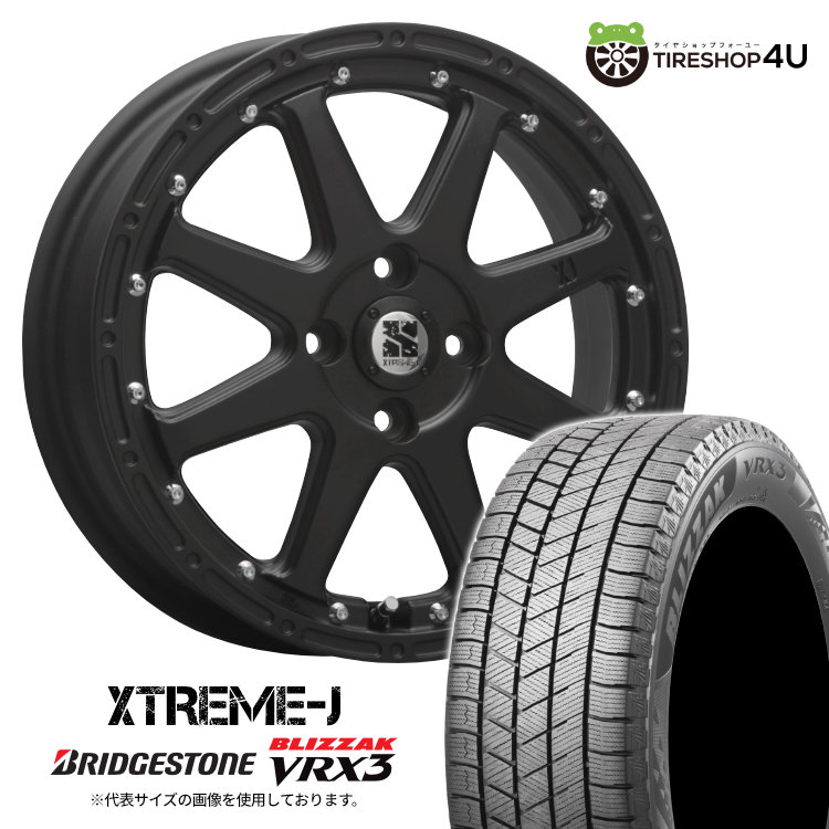 【最大P15倍】【取付対象】MLJ XTREME-J 14×4.5J 4/100 43 FB BRIDGESTONE BLIZZAK VRX3 165/65R14 79Q スタッドレスタイヤホイール 4本セット 14インチ 【デリカミニ ハスラー 軽自動車 軽トラック 軽バン カスタム車など】|TIRE SHOP 4U 店
