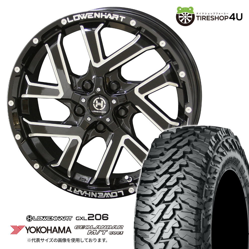 Lowenhart GXL206 16×7.0J 5/114.3 +38 GBM YOKOHAMA GEOLANDAR M/T G003 215/70R16 100/97Q LT サマータイヤホイール 4本セット 16インチ 共豊 レーベンハート ヨコハマ ジオランダー 【デリカD5 DELICA D:5 など】