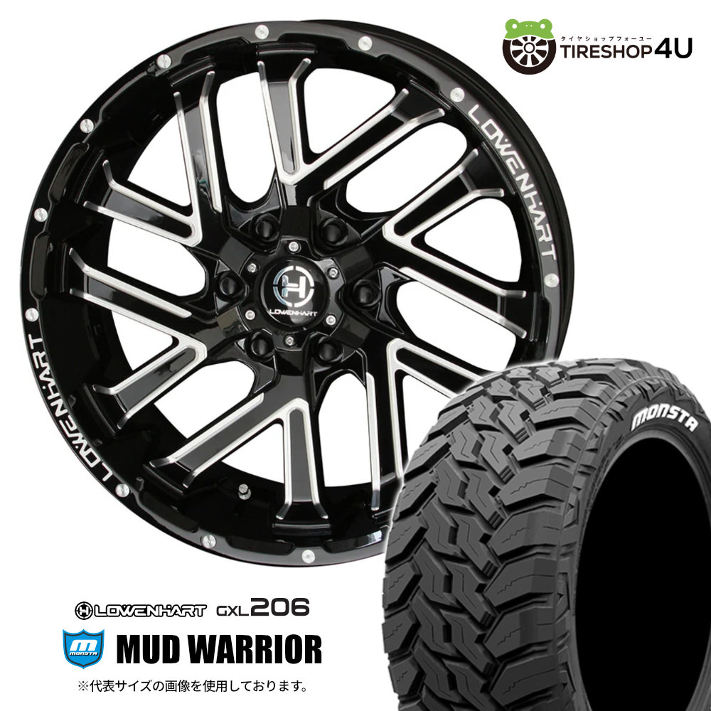 【取付対象】 LOWENHART GXL206 17x8.0J 6/139.7 +20 8J BP MONSTA MUD WARRIOR 265/70R17 121/118Q 10PR LT プラド トライトン FJクルーザー など 新品 タイヤホイール 4本セット 17インチ 共豊 レーベンハート モンスタ マッドウォーリア M/T ホワイトレター 209,200円