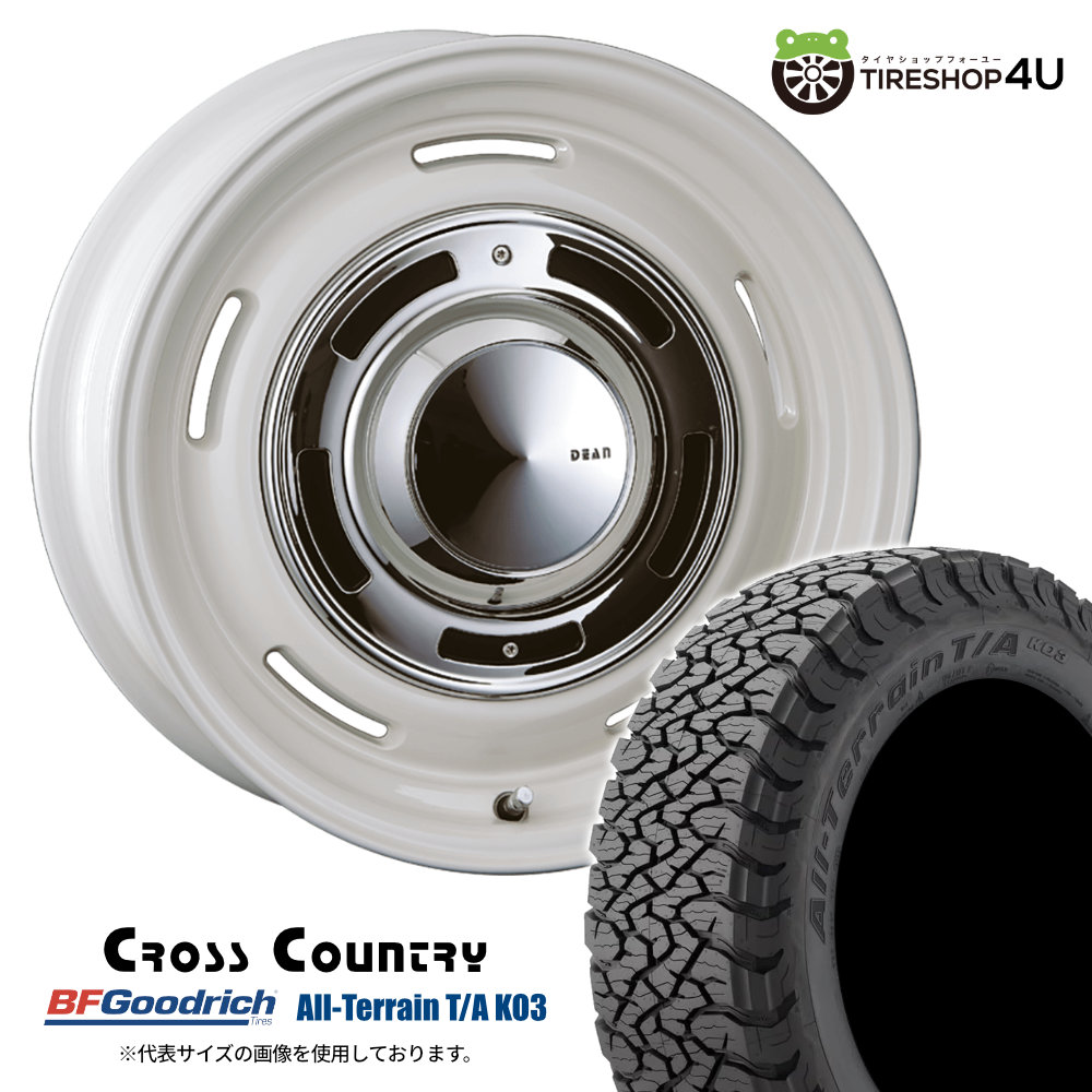 【取付対象】 CRIMSON DEAN CROSS COUNTRY 16×7.0J 6/139.7 +40 ホワイト BFGoodrich All-Terrain T/A KO3 BL 215/65R16 LT 103/100S サマータイヤホイール 4本セット 16インチ クリムソン クロスカントリー BFグッドリッチ ブラックレター 【 ハイエース 】