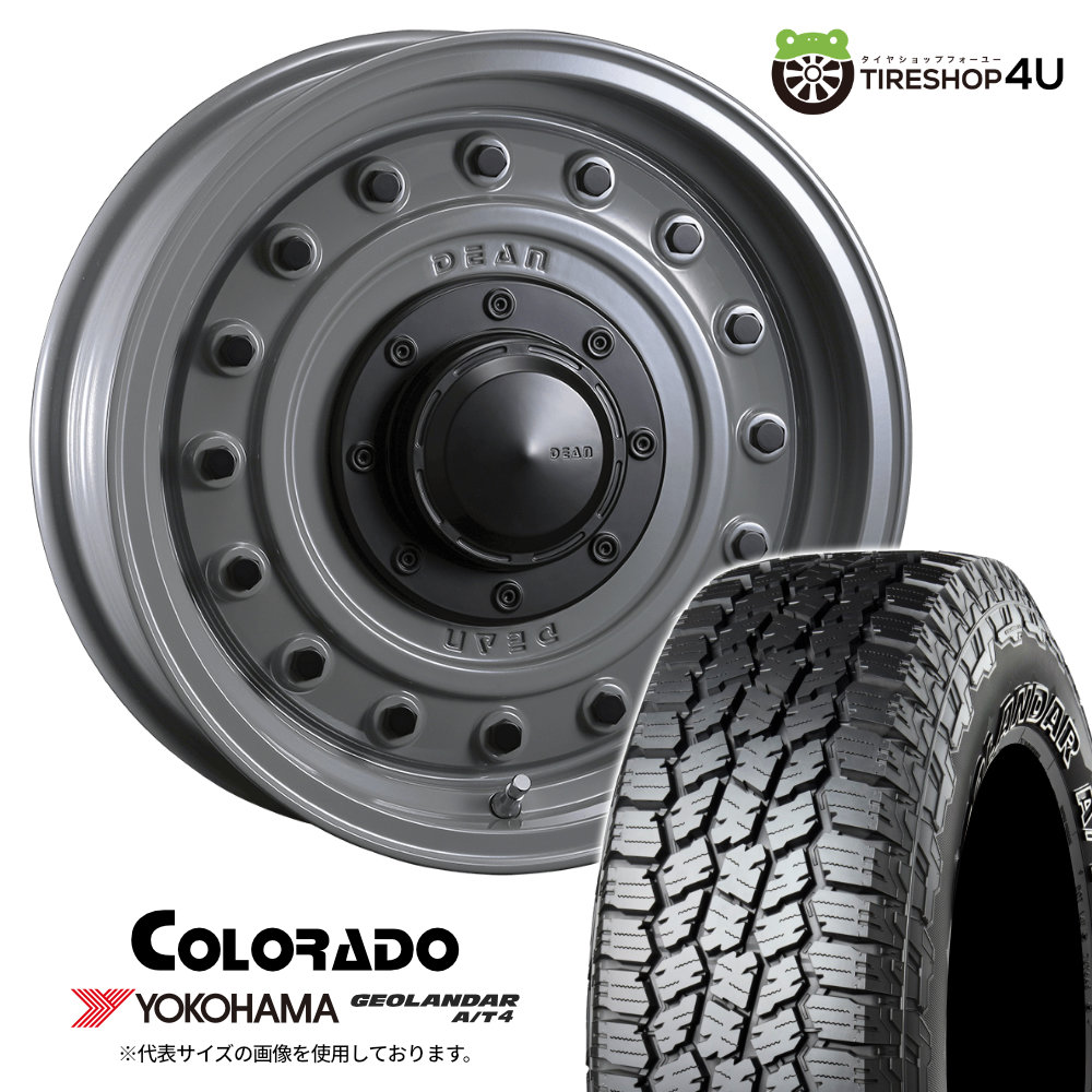 【最大P15倍】CRIMSON DEAN COLORADO 15×6.0J 5/139.7 -5 グレー YOKOHAMA GEOLANDAR A/T4 G018 215/75R15 LT 106/103S サマータイヤホイール 4本セット 15インチ クリムソン コロラド ヨコハマ ジオランダー AT4 【 ジムニーシエラ JB74 】|TIRE SHOP 4U 店