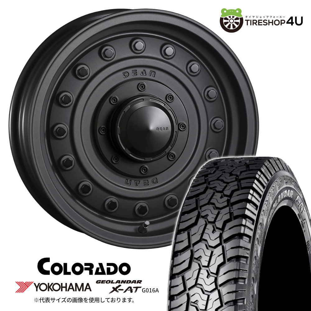 【取付対象】 CRIMSON DEAN COLORADO 16×6.5J 6/139.7 +38 ブラック YOKOHAMA GEOLANDAR X-AT G016A 215/65R16 109/107Q WL サマータイヤホイール 4本セット 16インチ クリムソン コロラド ヨコハマ アウトラインホワイトレター 【 ハイエース 200系 】