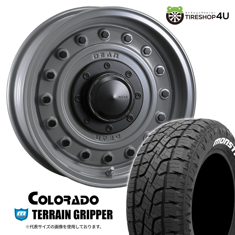 【最大P15倍】CRIMSON DEAN COLORADO 16×5.5J 5/139.7 +20 グレー MONSTA TERRAIN GRIPPER 175/80R16 91S WL サマータイヤホイール 4本セット 16インチ クリムソン コロラド モンスタ テレーングリッパー ホワイトレター 【 ジムニー JB64 】|TIRE SHOP 4U 店