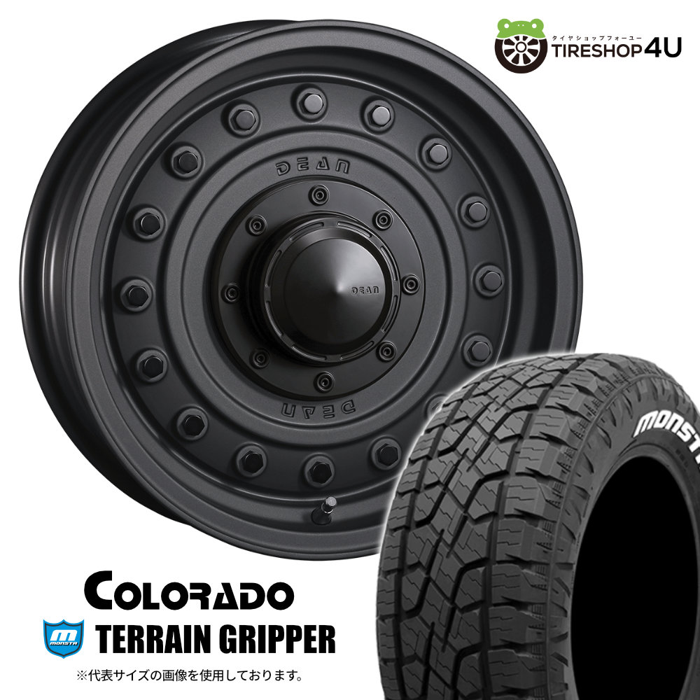 CRIMSON DEAN COLORADO 16×5.5J 5/139.7 +20 ブラック MONSTA TERRAIN GRIPPER 175/80R16 91S WL サマータイヤホイール 4本セット 16インチ クリムソン コロラド モンスタ テレーングリッパー ホワイトレター 【 ジムニー JB64 】