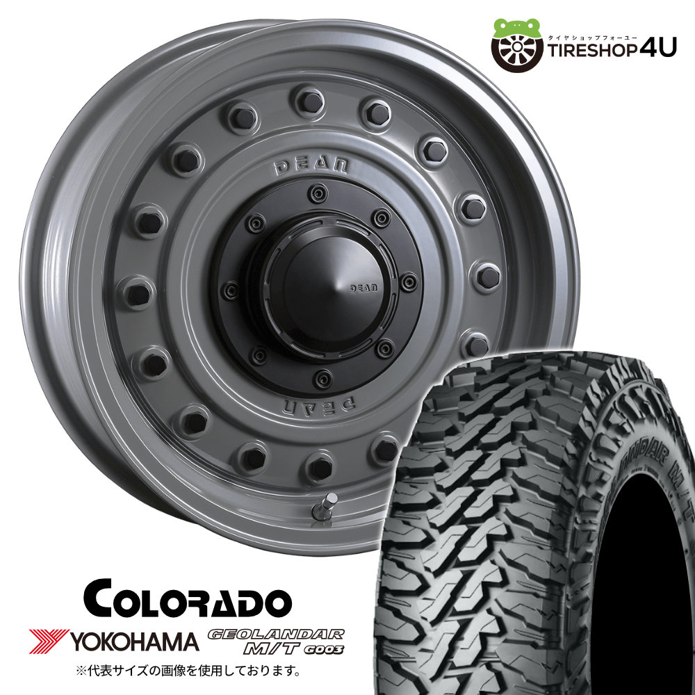 CRIMSON DEAN COLORADO 16X5.5J 5/139.7 +20 スティールグレー YOKOHAMA GEOLANDAR M/T G003 185/85R16 LT 新品 タイヤホイール 4本セット 16インチ jimny ジムニー JB64 JB23 W クリムソン ディーン コロラド ヨコハマ ジオランダー MT