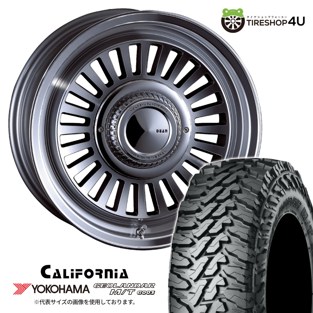 【取付対象】 CRIMSON DEAN CALIFORNIA 16×6.5J 6/139.7 +38 バーニッシュグレー YOKOHAMA GEOLANDAR M/T G003 215/70R16 100/97Q LT サマータイヤホイール 4本セット 16インチ クリムソン カリフォルニア ヨコハマ ジオランダー MT 【 ハイエース 200系 】