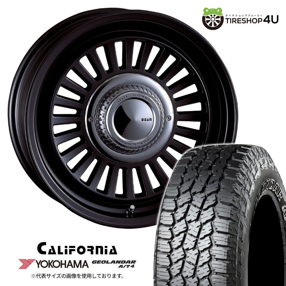 【取付対象】 CRIMSON DEAN CALIFORNIA 16×7.0J 6/139.7 +15 マットブラック YOKOHAMA GEOLANDAR A/T4 G018 265/70R16 LT 121/118S OWL サマータイヤホイール 4本セット 16インチ クリムソン カリフォルニア AT4 アウトラインホワイトレター 【ハイラックス】