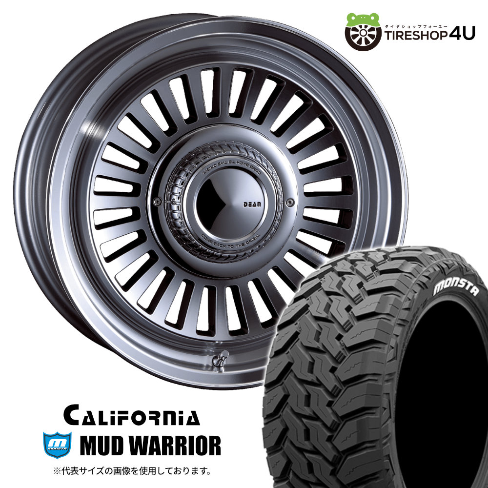 【取付対象】 CRIMSON DEAN CALIFORNIA 16&times;6.5J 6/139.7 +38 バーニッシュグレー MONSTA MUD WARRIOR 215/70R16 107/105Q 8PR LT WL サマータイヤホイール 4本セット 16インチ クリムソン カリフォルニア モンスタ ホワイトレター 【 ハイエース 200系 】｜TIRE SHOP 4U 店