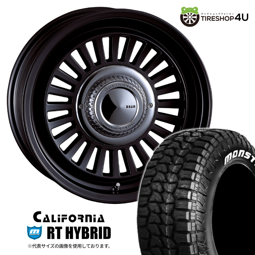 【取付対象】 CRIMSON DEAN CALIFORNIA 17×7.5J 6/139.7 +20 マットブラック MONSTA RT HYBRID 265/65R17 120/117Q LT WL サマータイヤホイール 4本セット 17インチ クリムソン カリフォルニア モンスタ ホワイトレター 【 ハイラックス トライトン 】|TIRE SHOP 4U 店