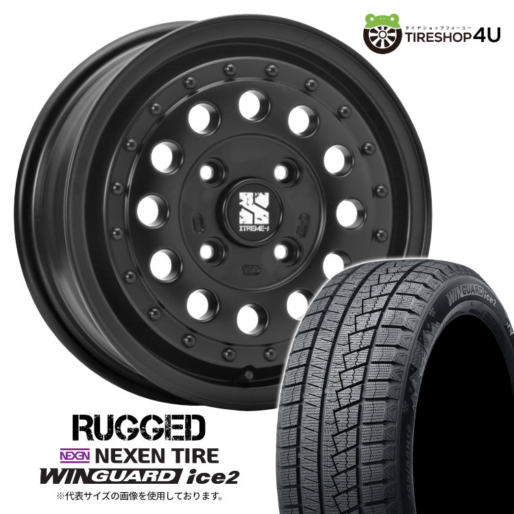 【最大P15倍】MLJ RUGGED 14&times;5.0J 4/100 +45 サテンブラック 2025年製 NEXEN WINGUARD ice2 165/55R14 72T スタッドレスタイヤホイール 4本セット 14インチ エクストリームJ ラギッド 14x5J ネクセン ウィンガードアイス2 【 軽自動車 軽トラック 】｜TIRE SHOP 4U 店