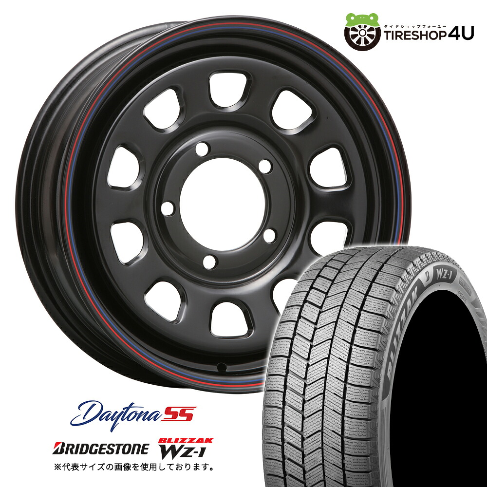 【最大P15倍】MLJ DAYTONA SS 16×5.5J 5/139.7 20 BK ブラック BRIDGESTONE BLIZZAK WZ-1 175/80R16 91Q 2025年製 スタッドレスタイヤホイール 4本セット 16インチ 【ジムニー JB64W JB23W jimny】|TIRE SHOP 4U 店