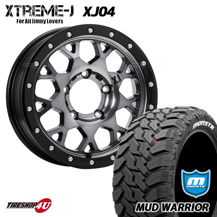 新品 タイヤホイール 4本セット 取付対象 Mlj Xtreme J Xj04 16x5 5j 5 139 7 5 グロスブラックマシーンスモーククリア Monsta Mud Warrior 215 70r16 ホワイトレター16インチ エクストリームj モンスタ マッドウォーリア Mt ジムニー ジムニーシエラ Jb74 Isced Co