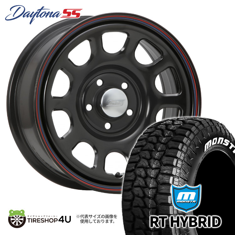 【楽天市場】新品 タイヤホイールセット 4本価格 16インチ デリカD5 など MLJ DAYTONA SS 16X7.0J 5/114.3 +35  7J ブラック 赤青ライン MONSTA MUD WARRIOR 235/70R16 LT ホワイトレター モンスタ マッドウォーリア M/T  オフロードタイヤ デイトナ ...