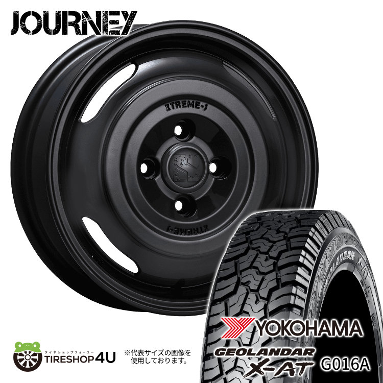 【取付対象】 MLJ JOURNEY 14×4.5J 4/100 +43 サテンブラック YOKOHAMA GEOLANDAR X-AT G016A 155/65R14 78/75Q LT サマータイヤホイール 4本セット 14インチ XTREME-J エクストリームJ ジャーニー ヨコハマ ジオランダー XAT 【 軽自動車 軽トラック など】 60,830円