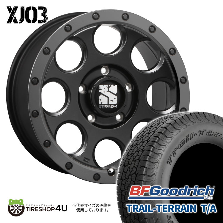【取付対象】 MLJ XJ03 18×8.0J 5/150 50 フラットブラックスモークフランジ BFGoodrich TRAIL-TERRAIN T/A BL 285/60R18 116H サマータイヤホイール 4本セット 18インチ XTREME-J エクストリームJ BFグッドリッチ ブラックレター 【 ランクル 200系 】|TIRE SHOP 4U 店