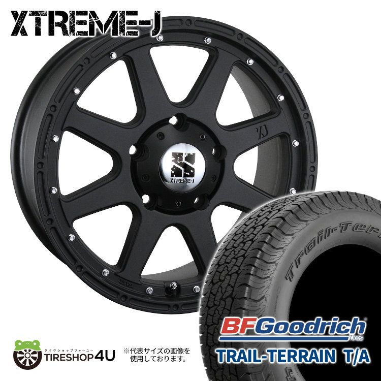 MLJ XTREME-J 18×8.0J 5/150 50 FB フラットブラック BFGoodrich TRAIL-TERRAIN T/A BL 285/60R18 116H サマータイヤホイール 4本セット 18インチ XTREMEJ エクストリームJ BFグッドリッチ ブラックレター 【 ランクル 200系 など】