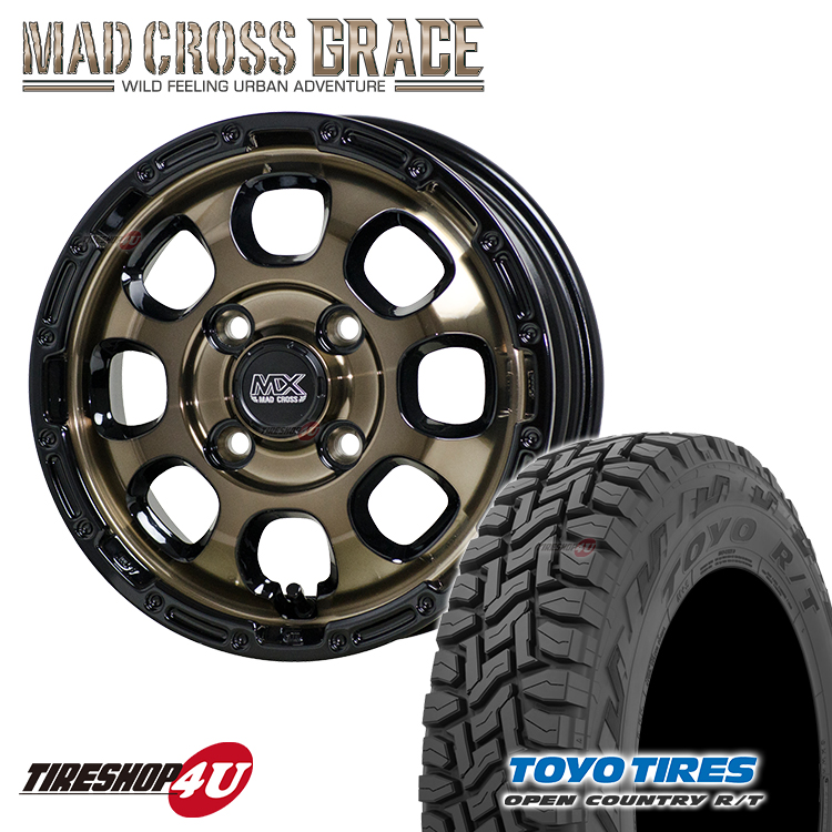 楽天市場】MAD CROSS GRACE 14x4.5J 4/100 +45 ブロンズクリア リム