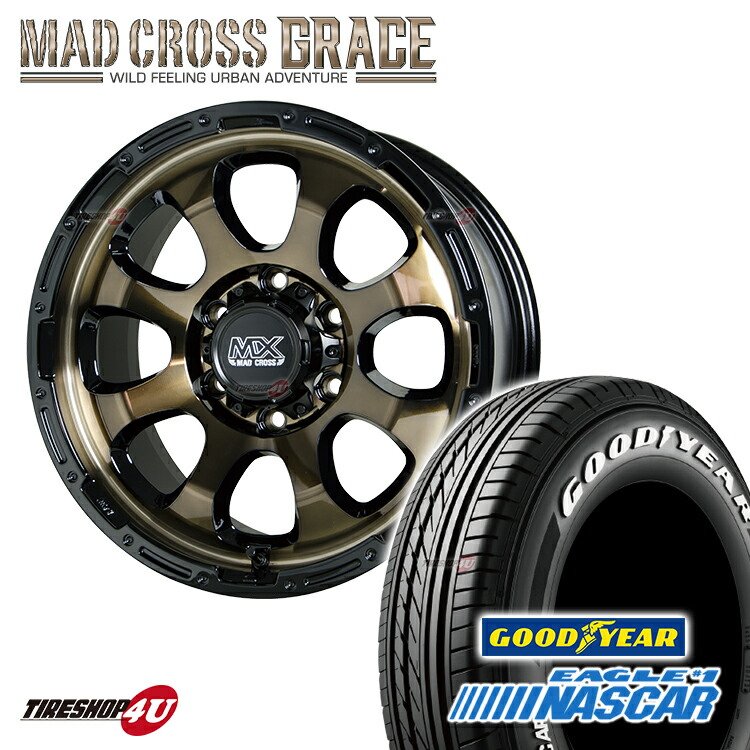 楽天市場】【複数購入P10倍】【取付対象】 MAD CROSS GRACE 16x6.5J 6/139.7 +38 ブラッククリア リムブラック  TOYO H30 215/65R16 109/107R 新品 タイヤホイール 4本セット ハイエース 200系 マッドクロス トーヨー 215/65-16  ホワイトレター バン用 16インチ : TIRE ...