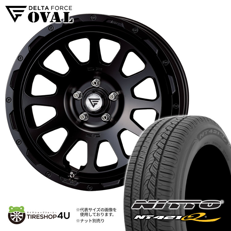 【最大P25倍】DELTA FORCE OVAL FF 20×9.0J 5/130 +25 サテンブラック NITTO NT421Q 265/50R20 111V XL サマータイヤホイール4本セット メルセデスベンツ Gクラス W463A ゲレンデ 純正ボルト対応 新品 20インチ 20x9J デルタフォース オーバル ニットー