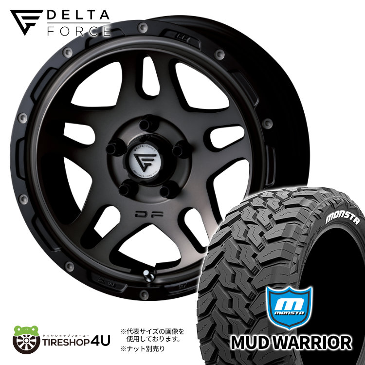 【取付対象】 DELTA FORCE OVERLANDER 16&times;7J 5/114.3 35 MSP マットスモークポリッシュ MONSTA MUD WARRIOR 215/70R16 107/105Q 8PR LT WL サマータイヤホイール 4本セット 16インチ デルタフォース オーバーランダー モンスタ ホワイトレター 【デリカD5 DELICA】｜TIRE SHOP 4U 店