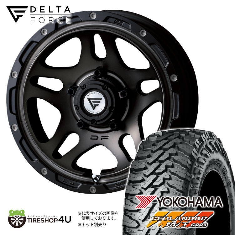 【取付対象】 DELTA FORCE OVERLANDER 16×6J 5/139.7 -5 MSP マットスモークポリッシュ YOKOHAMA GEOLANDAR M/T G003 195R16 C 104/102Q タイヤホイール 4本セット 16インチ 6.0J ヨコハマ ジオランダーデルタフォース オーバーランダー ジムニーシエラ JB74W