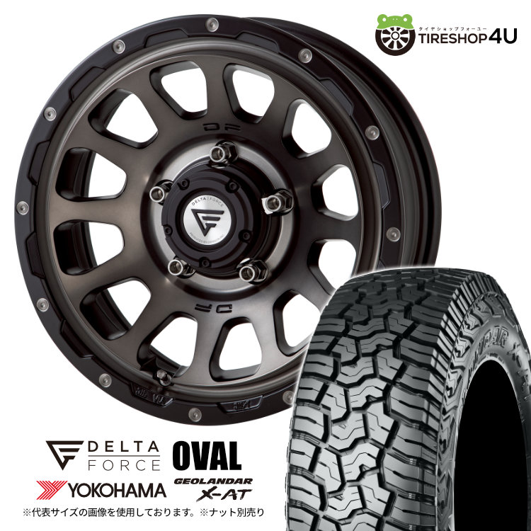 新品 タイヤホイール 4本セット 16インチ YOKOHAMA GEOLANDAR X-A/T G016 185/85R16 LT 105/103N ホワイトレター DELTA FORCE OVAL 16X5.5J 5/139.7 +20 マットスモークポリッシュ ヨコハマ ジオランダー XAT デルタフォース オーバル ジムニー JB64W JB23W|TIRE SHOP 4U 店