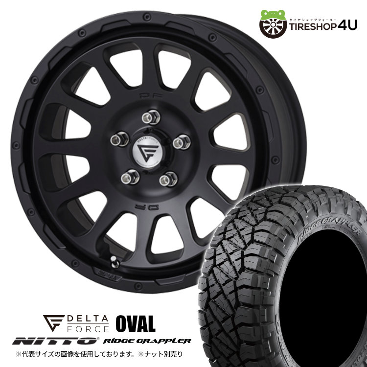 【最大P15倍】DELTA FORCE OVAL デルタフォース オーバル 16x7J 5/114.3 +35 マットブラック NITTO RIDGE GRAPPLER 245/70R16 LT 118Q 新品 サマータイヤホイール4本セット デリカD5 カスタム車など ニットー リッジグラップラー 16インチ 16×7.0J|TIRE SHOP 4U 店