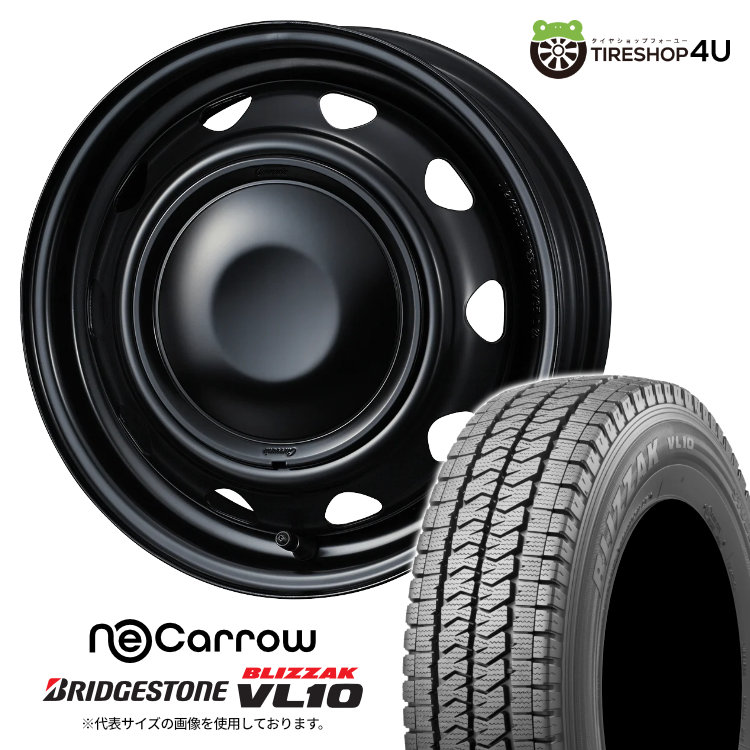 WEDS NeoCarrow 12×3.50B 4/100/110/114.3 +34 SMB/SMBC 2025年製 BRIDGESTONE BLIZZAK VL10 145/80R12 80/78N スタッドレスタイヤホイール 4本セット 12インチ ウェッズ ネオキャロ スチール 鉄チン ブリヂストン ブリザック【 軽トラック 軽バン 】|TIRE SHOP 4U 店