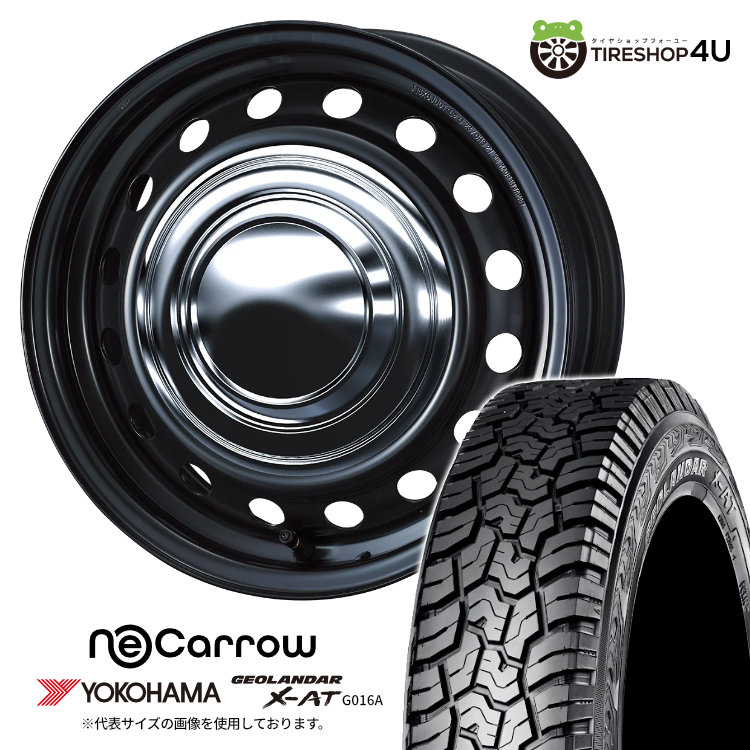 【取付対象】 WEDS NeoCarrow 15×6.0J 6/139.7 +35 SMB/CC YOKOHAMA GEOLANDAR X-AT G016A 195/80R15 107/105N LT WL サマータイヤホイール 4本セット 15インチ ウェッズ ネオキャロ 鉄チン スチール ヨコハマ ジオランダー アウトラインホワイトレター ハイエース