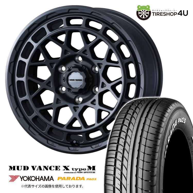 【取付対象】 WEDS MUD VANCE X typeM 16×6.5J 6/139.7 45 フルマットブラック YOKOHAMA PARADA PA03 215/65R16 C 109/107S WL サマータイヤホイール 4本セット 16インチ ウェッズ マッドヴァンス MUDVANCEX ヨコハマ パラダ ホワイトレター 【 キャラバン NV350 】