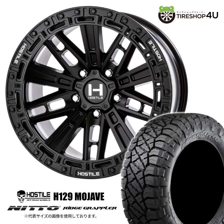 HOSTILE OFF ROAD WHEELS H129 MOJAVE 17×9.0J 5/127 0 アスファルト NITTO RIDGE GRAPPLER 265/70R17 121/118Q LT サマータイヤホイール 4本セット 17インチ 17x9j ホスタイル モハベ ニットー リッジグラップラー 【 ラングラー JL 】
