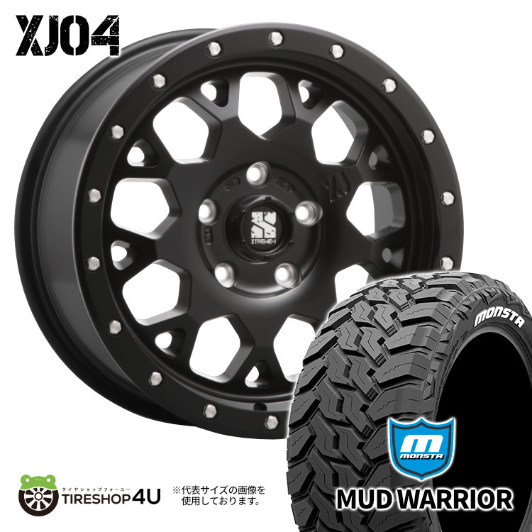 【楽天市場】新品 タイヤホイール 4本セット デリカD5 D;5 オーバーフェンダー車など MLJ XTREME-J XJ04 16X8.0J  5/114.3 8J +18 サテンブラック MUDSTAR RADIAL M/T 225/70R16 103S ホワイトレター 16インチ  エクストリームJ マッドスター ...