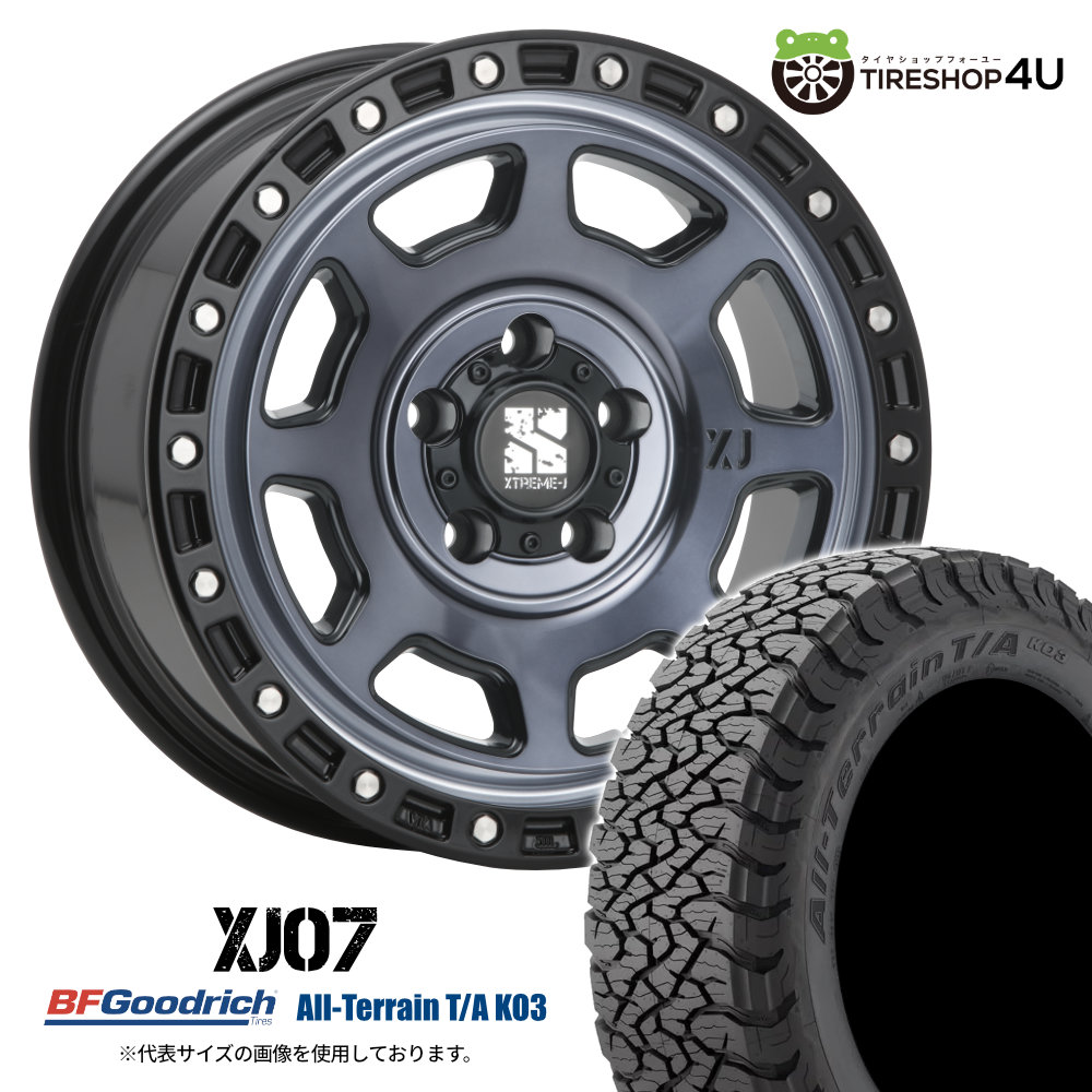 【取付対象】 MLJ XTREME-J XJ07 17&times;8.0J 5/114.3 +35 グロスブラックマシーン BFGoodrich All-Terrain T/A KO3 BL 225/65R17 LT 107/103S サマータイヤホイール 4本セット 17インチ エクストリームJ BFグッドリッチ ブラックレター 【 ハリアー RAV4 など】｜TIRE SHOP 4U 店