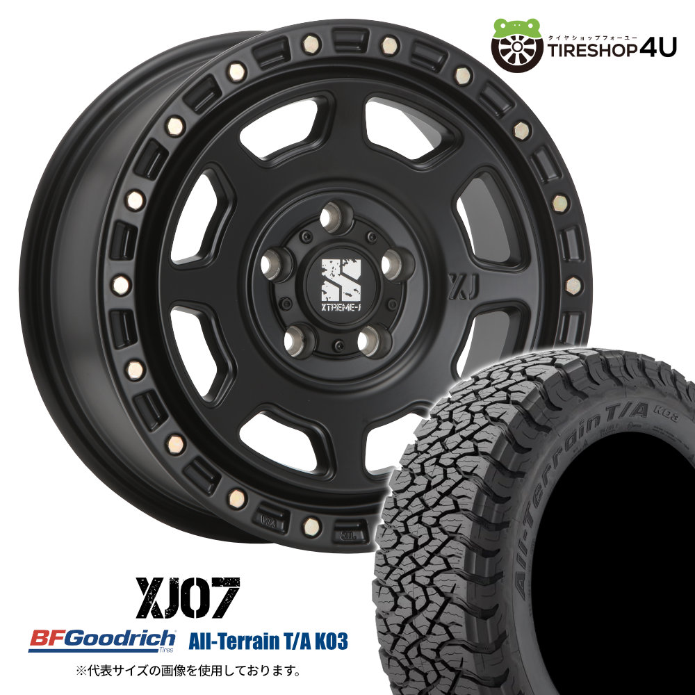 【取付対象】 MLJ XTREME-J XJ07 16×7.0J 5/114.3 +28 サテンブラック BFGoodrich All-Terrain T/A KO3 BL 215/65R16 LT 103/100S サマータイヤホイール 4本セット 16インチ エクストリームJ BFグッドリッチ ブラックレター 【 カローラクロス など】