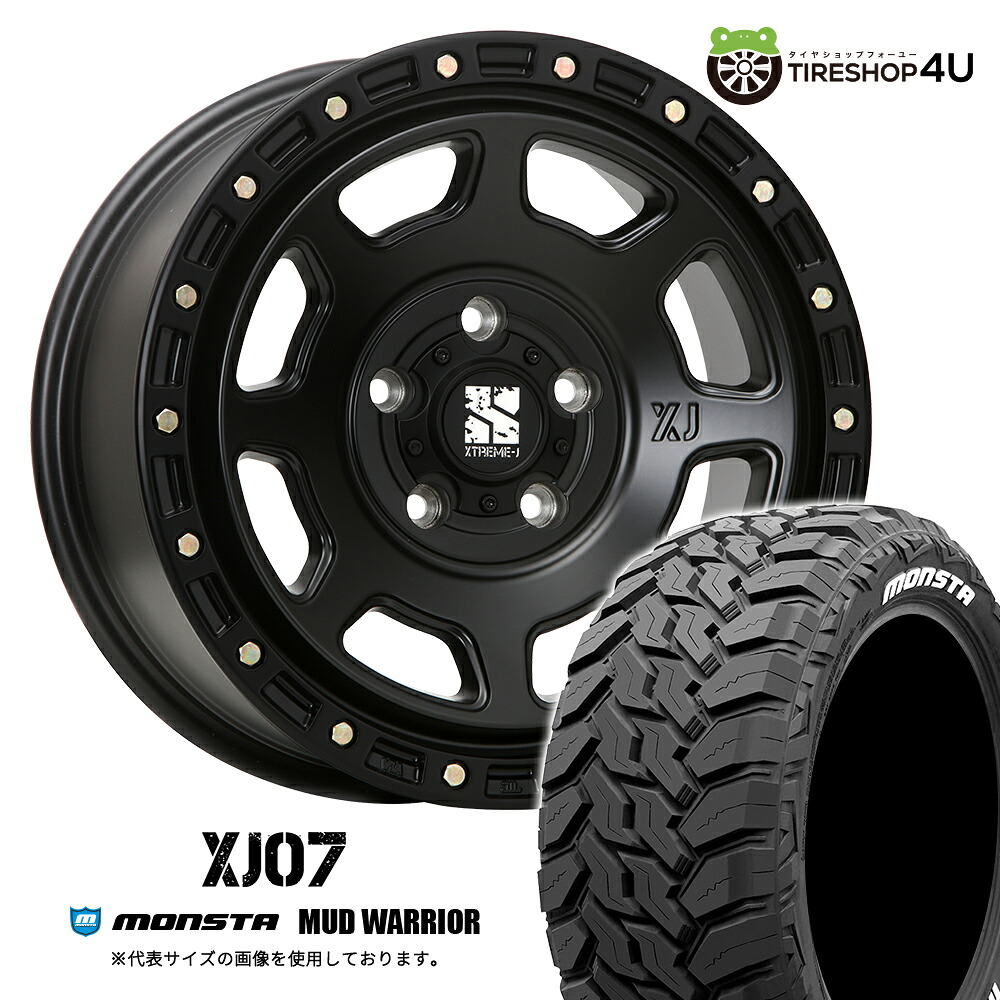 【取付対象】 MLJ XTREME-J XJ07 18×8.0J 5/150 50 サテンブラック MONSTA MUD WARRIOR 285/60R18 122/119Q LT WL サマータイヤホイール 4本セット 18インチ エクストリームJ モンスタ マッドウォーリア MT ホワイトレター 【 ランクル 200系 タンドラ 】