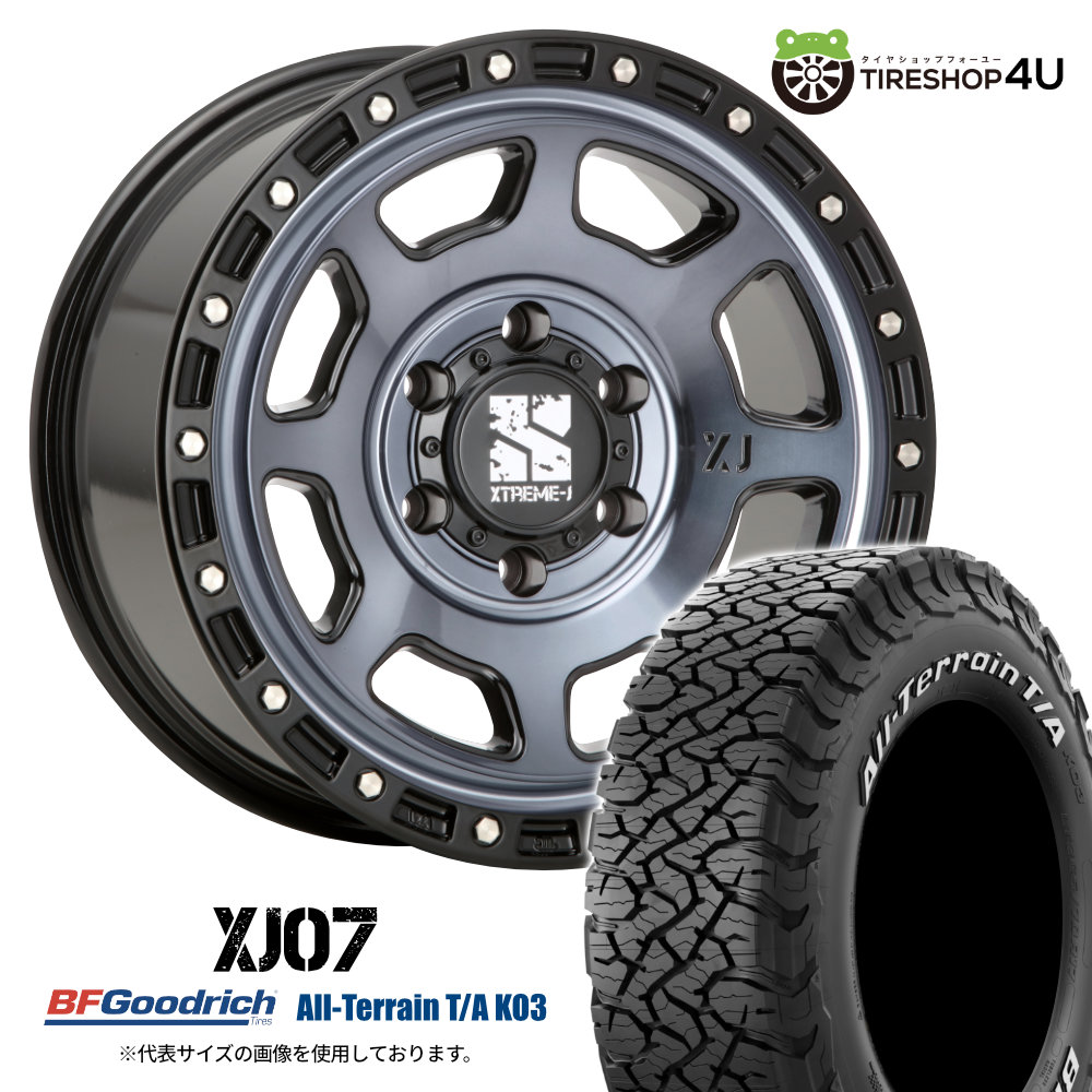 【取付対象】 MLJ XTREME-J XJ07 17×8.0J 6/139.7 +20 グロスブラックマシーン BFGoodrich All-Terrain T/A KO3 265/70R17 LT 118/115S WL サマータイヤホイール 4本セット 17インチ エクストリームJ BFグッドリッチ ホワイトレター 【 プラド トライトン 】