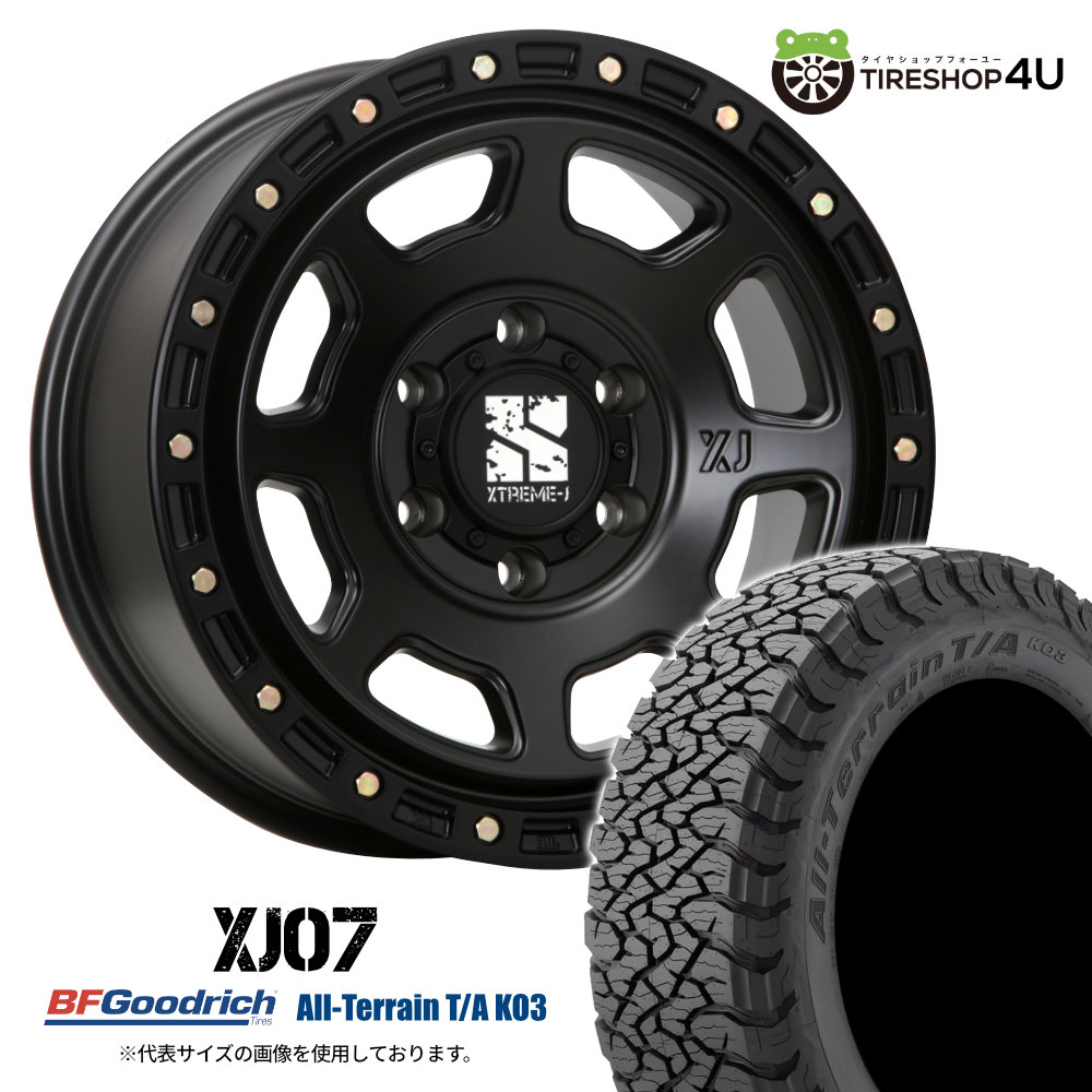 MLJ XTREME-J XJ07 16×6.5J 6/139.7 +38 サテンブラック BFGoodrich All-Terrain T/A KO3 BL 215/65R16 LT 103/100S サマータイヤホイール 4本セット 16インチ エクストリームJ BFグッドリッチ ブラックレター 【 ハイエース 200系 】