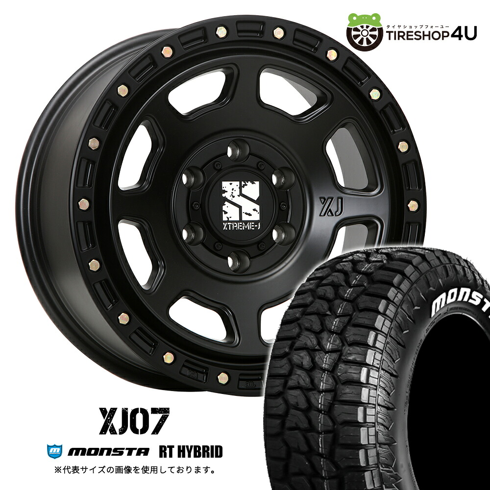 【取付対象】 MLJ XTREME-J XJ07 18&times;8.0J 6/139.7 +50 サテンブラック MONSTA RT HYBRID 275/65R18 119/116Q LT WL サマータイヤホイール 4本セット 18インチ エクストリームJ 8J モンスタ R/T ハイブリッド ホワイトレター 【 ランクル 250 300系 】｜TIRE SHOP 4U 店 125,200円