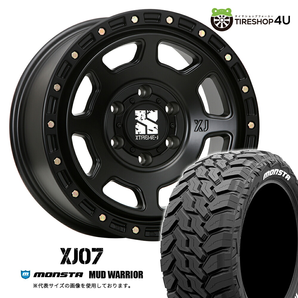 【取付対象】 MLJ XTREME-J XJ07 18×8.0J 6/139.7 +50 サテンブラック MONSTA MUD WARRIOR 285/60R18 122/119Q LT WL サマータイヤホイール 4本セット 18インチ エクストリームJ 8J モンスタ マッドウォーリア ホワイトレター 【 ランクル 250 300系 】