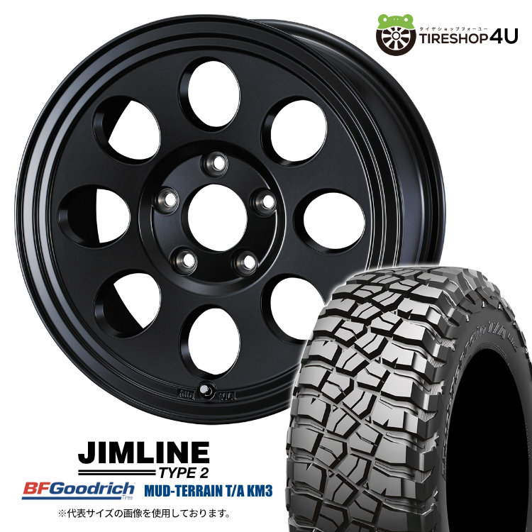 【最大P15倍】JIMLINE TYPE2 16&times;8.0J 5/150 0 マットブラック BFGoodrich Mud-Terrain T/A KM3 305/70R16 LT 124/121Q サマータイヤホイール 4本セット 16インチ ジムライン タイプ2 16x8j BFグッドリッチ マッドテレーン 【 ランクル 70系 】｜TIRE SHOP 4U 店