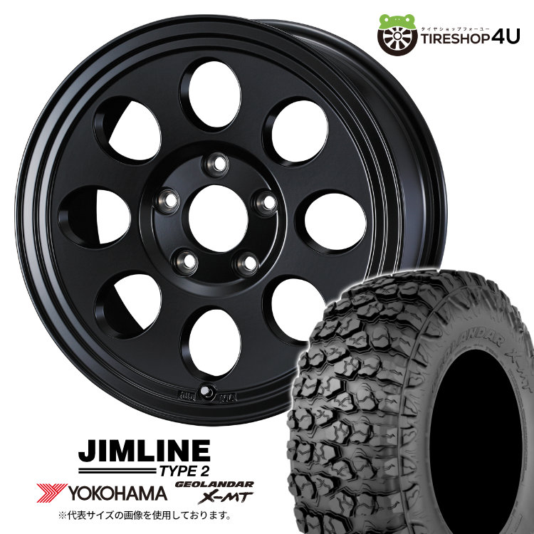 JIMLINE TYPE2 16&times;8.0J 5/150 0 マットブラック YOKOHAMA GEOLANDAR X-MT G005 265/75R16 LT 112/109Q サマータイヤホイール 4本セット 16インチ ジムライン タイプ2 16x8j ヨコハマ ジオランダー 【 ランクル 70系 】｜TIRE SHOP 4U 店