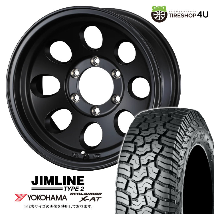 【最大P15倍】JIMLINE TYPE2 16&times;8.0J 6/139.7 0 マットブラック YOKOHAMA GEOLANDAR X-AT G016 265/70R16 116T XL サマータイヤホイール 4本セット 16インチ ジムライン タイプ2 16x8j ヨコハマ ジオランダー 【 プラド ランクル 80などの旧車 】｜TIRE SHOP 4U 店