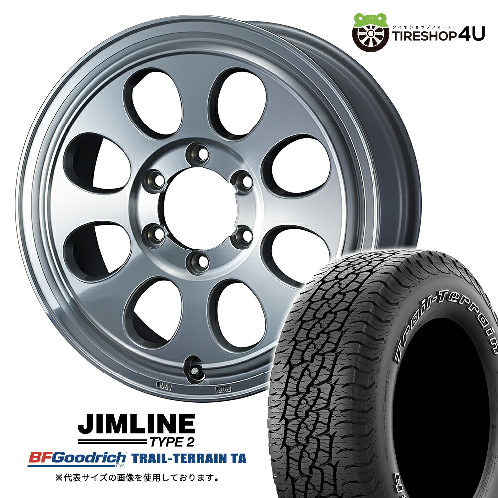 【取付対象】 JIMLINE TYPE2 18×7.5J 6/139.7 62 ポリッシュ BFGoodrich TRAIL-TERRAIN T/A 275/65R18 116T OWL サマータイヤホイール 4本セット 18インチ ジムライン タイプ2 BFグッドリッチ アウトラインホワイトレター 【 ランクル 250系 ナロー など】
