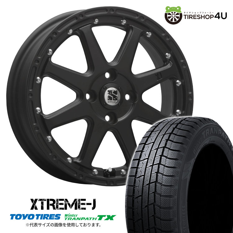 【最大P15倍】【取付対象】MLJ XTREME-J 14×4.5J 4/100 43 FB TOYO Winter TRANPATH TX 165/65R14 79Q オーダーしてない スタッドレスタイヤホイール 4本セット 14インチ 【デリカミニ ハスラー 軽自動車 軽バン カスタム軽トラック アゲトラ など】|TIRE SHOP 4U 店